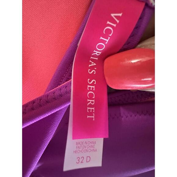 Victoria's Secret purple Capri ruffle halter string bikini set Size 32D/Medium - Picture 9 of 9
